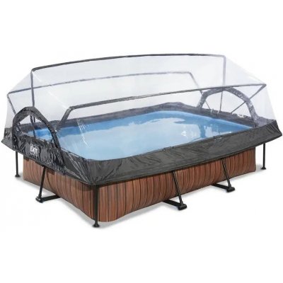 Exit Toys Frame s kartušovou filtrací a kopulí 300 x 200 x 65 cm Dřevo – HobbyKompas.cz