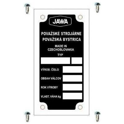 Výrobní štítek s nýty ,,JAWA, BABETTA 228, 206, 207 *MOTOMAX | Zboží Auto