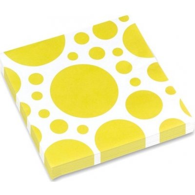 Solid papírové ubrousky Color Dots žluté 20ks 33x33cm – Sleviste.cz