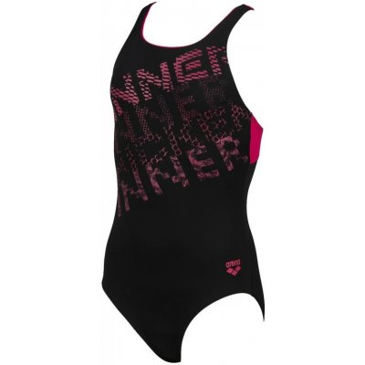 Arena Rhyming Swim Pro Back One Piece Junior Black/Freak Rose