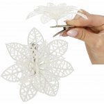 SPRINGOS Vánoční hvězda s klipem 11x11 cm bílá – Sleviste.cz
