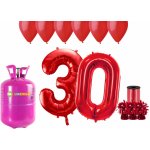 HeliumKing Helium párty set na 30. narozeniny s červenými balónky – Zboží Dáma