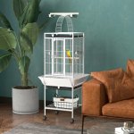 PawHut Klec pro papoušky se 3 dvířky 62,5 x 62,5 x 156 cm bílá – Zboží Dáma