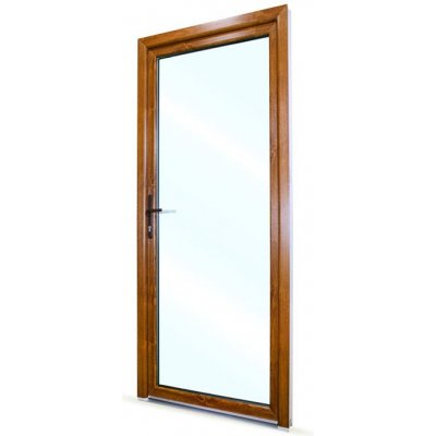 SkladOken.cz vedlejší vchodové dveře jednokřídlé 88 x 208 cm prosklené, bílá|zlatý dub, LEVÉ – Zboží Mobilmania