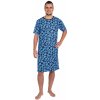 Pánské pyžamo Evona P 1409 pánská noční košile kr.rukáv modrá