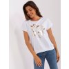 Dámská Trička RUE PARIS tričko s potiskem květin rv-bz-8950.89p white