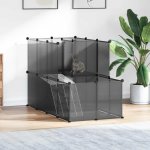 vidaXL Klec pro malá zvířata černá PP a ocel 142 x 74 x 93 cm – Hledejceny.cz