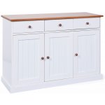 Inter Link Příborník/Komoda Westerland (Se 3 zásuvkami a 3 otočnými dvířky, bílá, sépie/hnědá) – Zbozi.Blesk.cz