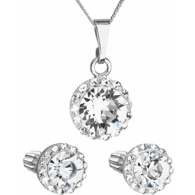 Swarovski sada s krystaly náušnice řetízek a přívěsek bílé kulaté 39352.1 – Hledejceny.cz
