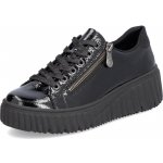 Rieker tenisky na platformě lakované N2501-00 černé – Zboží Dáma