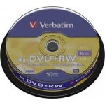 Verbatim DVD+RW 4,7GB 4x, SERL, spindle, 10ks (43488) – Hledejceny.cz