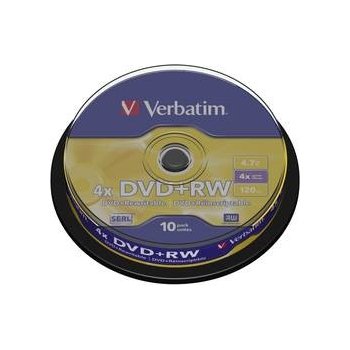 Verbatim DVD+RW 4,7GB 4x, SERL, spindle, 10ks (43488)