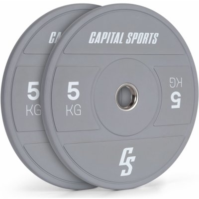 Capital Sports Nipton 2021, kotouč na činku, bumper kotouč tvrdá guma 2 × 5 kg, 50,4 mm – Zboží Mobilmania