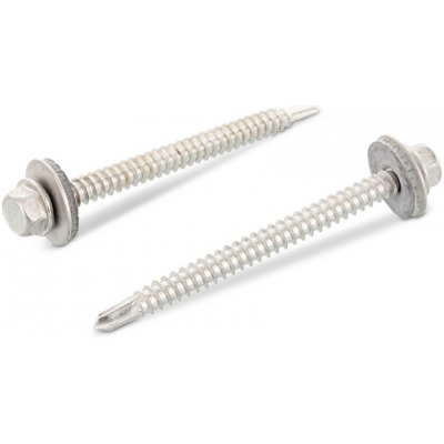 INOX DIN 7504 K šroub samovrtný se 6-hr hlavou a podložkou s těsnící gumou, nerez A2 Varianta: DIN 7504 K tex šestihranná hlava nerez A2 5,5X30 podložka s těsnící gumou 16mm – Hledejceny.cz