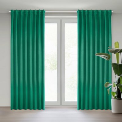 EUROFIRANY ZATEMŇOVACÍ ZÁVĚS NA PÁSCE MILAN 140X300 CM TMAVĚZELENÁ – Hledejceny.cz