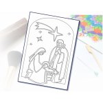 Radost v písku Šablona na pískování Ježíšek v jesličkách A4 210 x 297 mm – Zboží Dáma