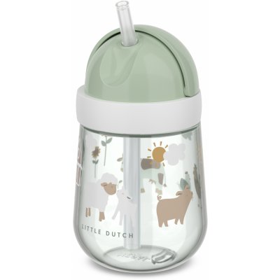 Little Dutch hrnek s brčkem 300 ml Farma zelená – Zboží Mobilmania