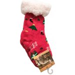 Dětské vánoční ponožky papuče protiskluzové ABS s kožíškem Vánoční červené – Zboží Mobilmania