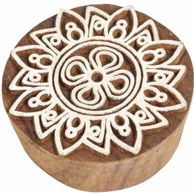 Sanu Babu Dřevěné vyřezávané razítko Mandala 6 cm – Zbozi.Blesk.cz