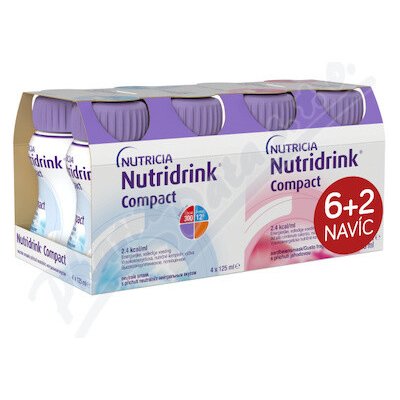 NUTRIDRINK COMPACT S PŘÍCHUTÍ NEUTRÁLNÍ 6X125ML + JAHODOVOU POR SOL 2X125ML – Hledejceny.cz