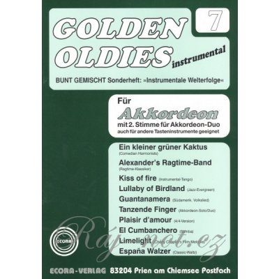 Golden Oldies for Accordion 7 / skladby v úpravě pro jeden nebo dva akordeony – Zboží Mobilmania