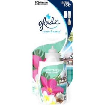 Glade Electric Scented Oil Exotic Tropical Blossoms vůně s tóny monoi květů a kokosového mléka tekutá náplň do elektrického osvěžovače vzduchu 20 ml