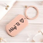 Přívěsek na klíče Ahome Kovová rosegold Miluji tě – Zboží Mobilmania
