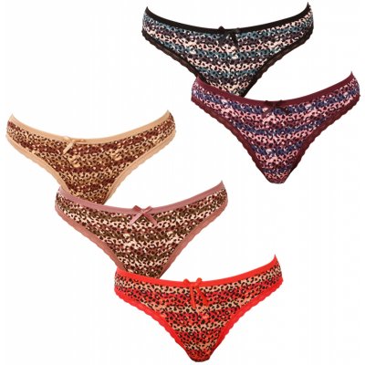Fine 5PACK dámská tanga woman vícebarevná 807 – Zboží Mobilmania
