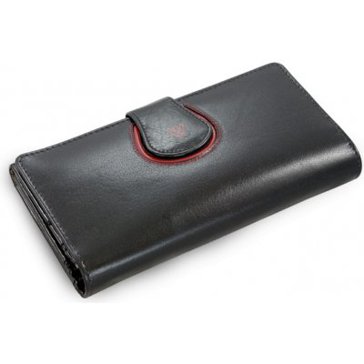 Černá dámská kožená rámová peněženka s ozdobnou klopnou 511-1526-60/31 – Zboží Mobilmania
