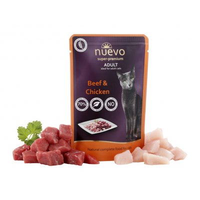 Nuevo kočičí adult kuře a hovězí 85 g