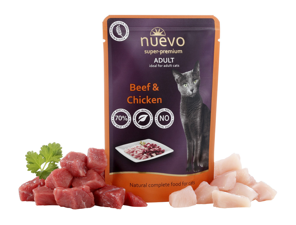 Nuevo kočičí adult kuře a hovězí 85 g