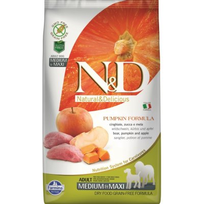 N&D Pumpkin Dog Adult Medium & Maxi Grain Free Boar & Apple 3 x 12 kg