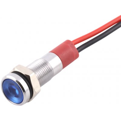 LED kontrolka kovová, pro průměr otvoru 6mm, stříbrná 12-24 V DC Modrá – Sleviste.cz
