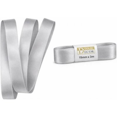 Stuha saténová šedá - skládaná 15mm x 3m (6,-Kč/m) – Zboží Dáma