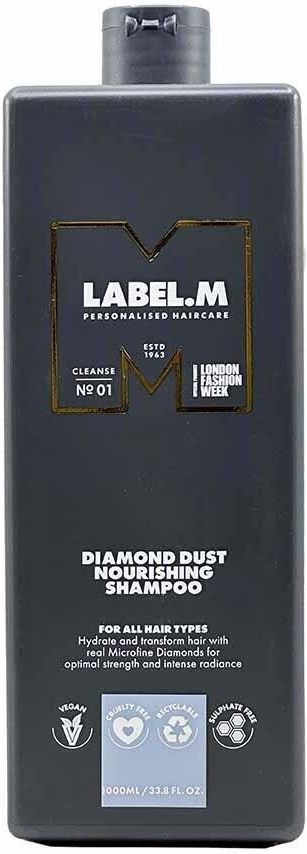 Label.m Diamond Dust Nourishing Shampoo Šampon pro hebkost a lesk vlasů 1000 ml