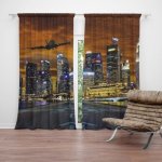 Sablio Závěs Letadlo nad mrakodrapy: 2ks 140x250cm – Hledejceny.cz