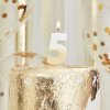 Dortová svíčka a fontána Ginger Ray Svíčka na dort číslice 5 ombre zlatá