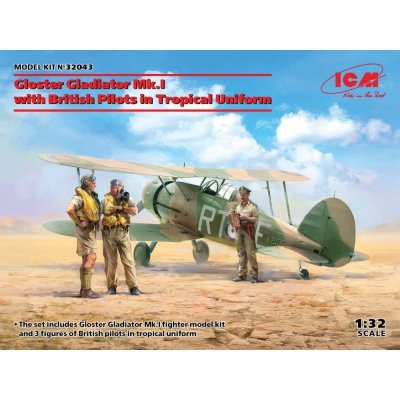 ICM Gloster Gladiator Mk.I w/ Brit.Pilots Trop.Uniform 32043 1:32