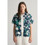 Gant Oleander Print Cotton Ss Shirt Evening Blue – Zboží Mobilmania