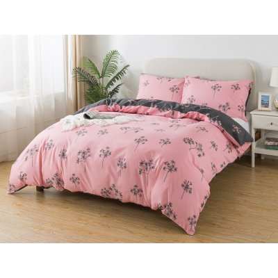 Xpose flanel povlečení Idil šedé růžové 200x220 70x90 – Zboží Mobilmania