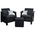 DEOKORK Zahradní ratanová sestava CORFU BALCONY antracit – Zboží Dáma