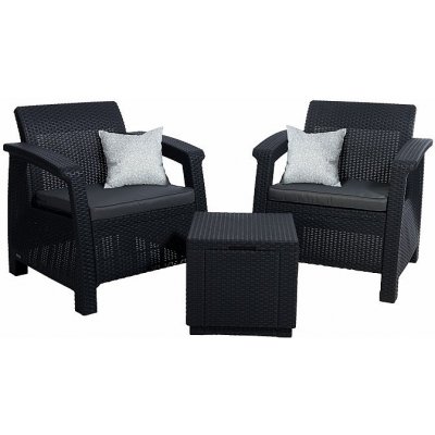 DEOKORK Zahradní ratanová sestava CORFU BALCONY antracit – Zboží Dáma