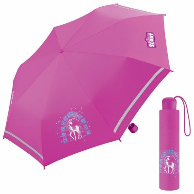 Scout Lilac dětský skládací deštník s jednorožcem růžový – Zboží Mobilmania