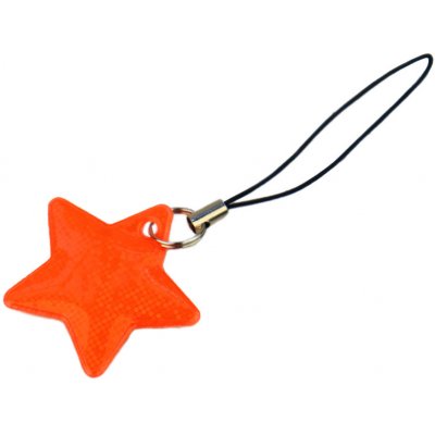 Reflexní přívěsek hvězda, oranžový