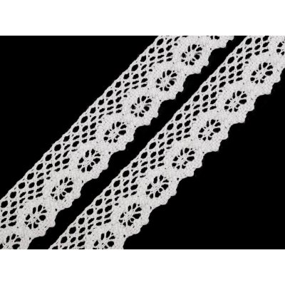 Bavlněná krajka paličkovaná šíře 25 mm Varianta: 8 bílá, Balení: 27 m – Hledejceny.cz