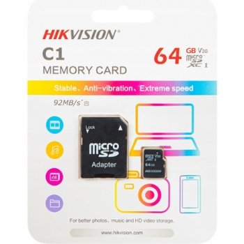 HIKVISION MicroSDXC 64 GB HS-TF-C1STD/64G/Adapter
