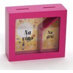 Albi Pokladnička v rámečku Duo Na děti a na víno 16 x 5,5 x 4 cm – Sleviste.cz