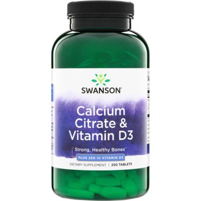 Swanson Citrát Vápníku + Vitamín D3 250 tablet – Hledejceny.cz