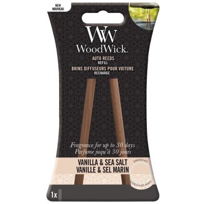 WoodWick Náhradní vonné tyčinky do auta Vanilla & Sea Salt (Auto Reeds Refill)