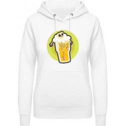 AWDis Hoodie mikina Design Smrtka v pivní sklenici Arktická bílá